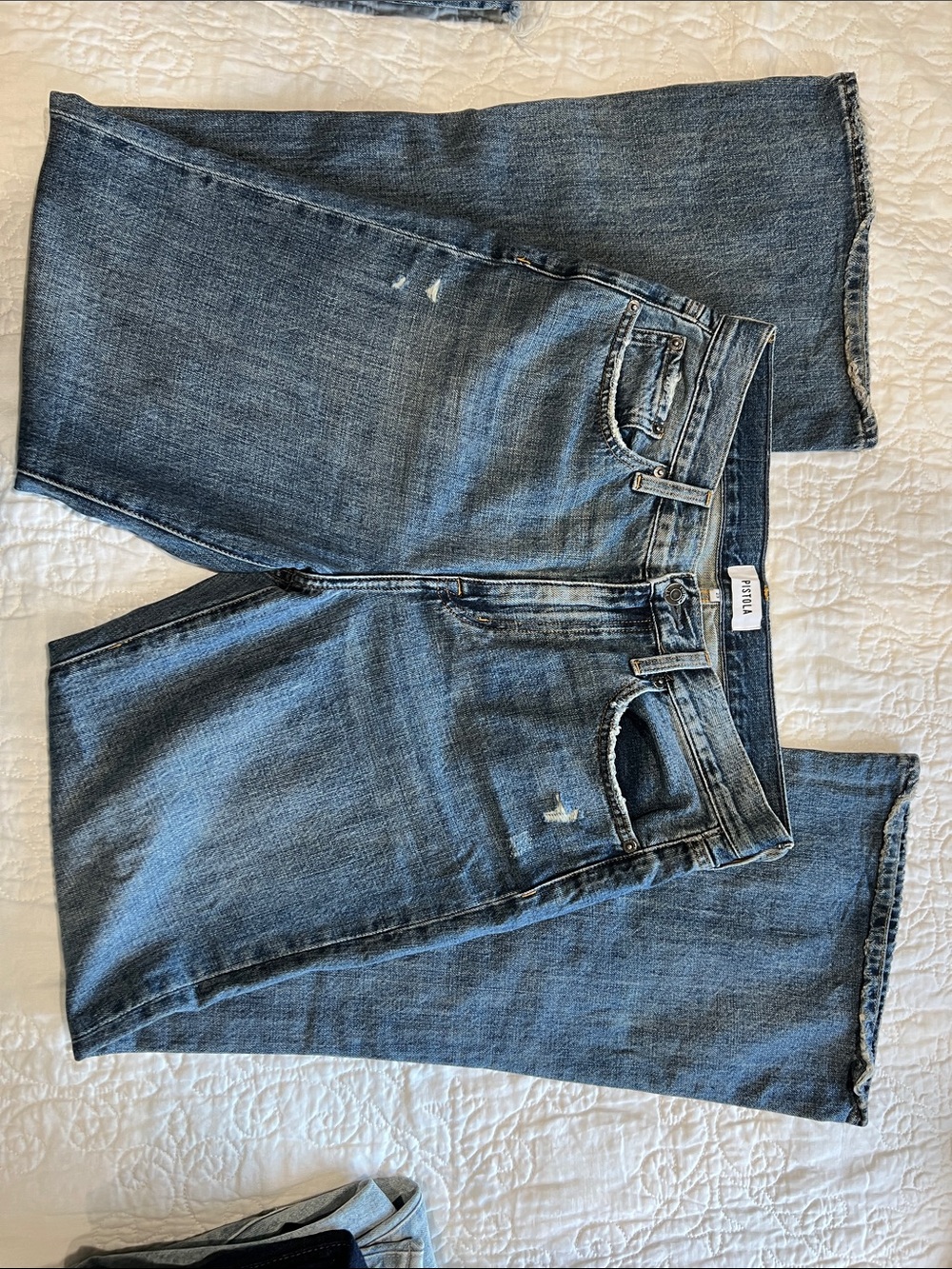 Pistola Women's Wide Leg Flared Jeans in Medium Blue Wash